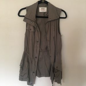 Olive zip vest